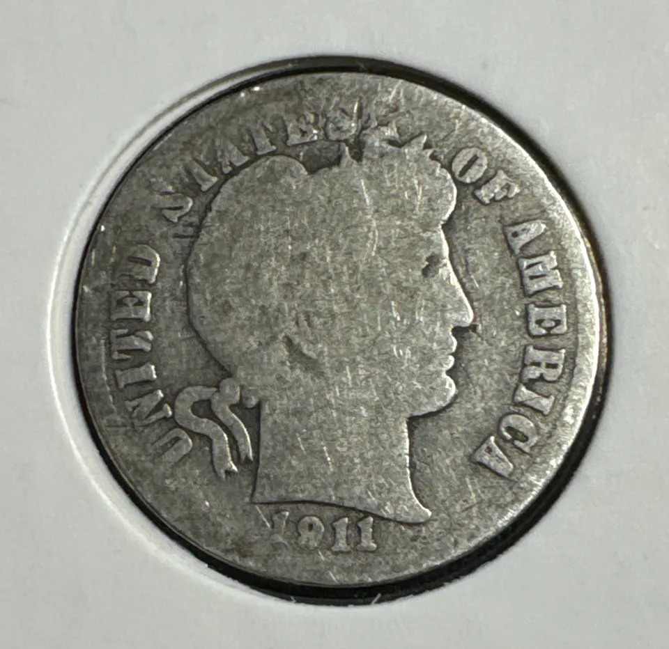 1911-S Barber Dime Ungraded — front