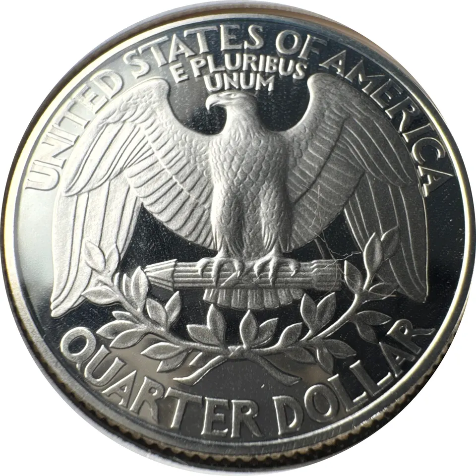 1992-S Washington Quarter Ungraded — back