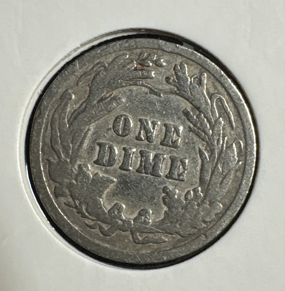 1912 Barber Dime Ungraded — back