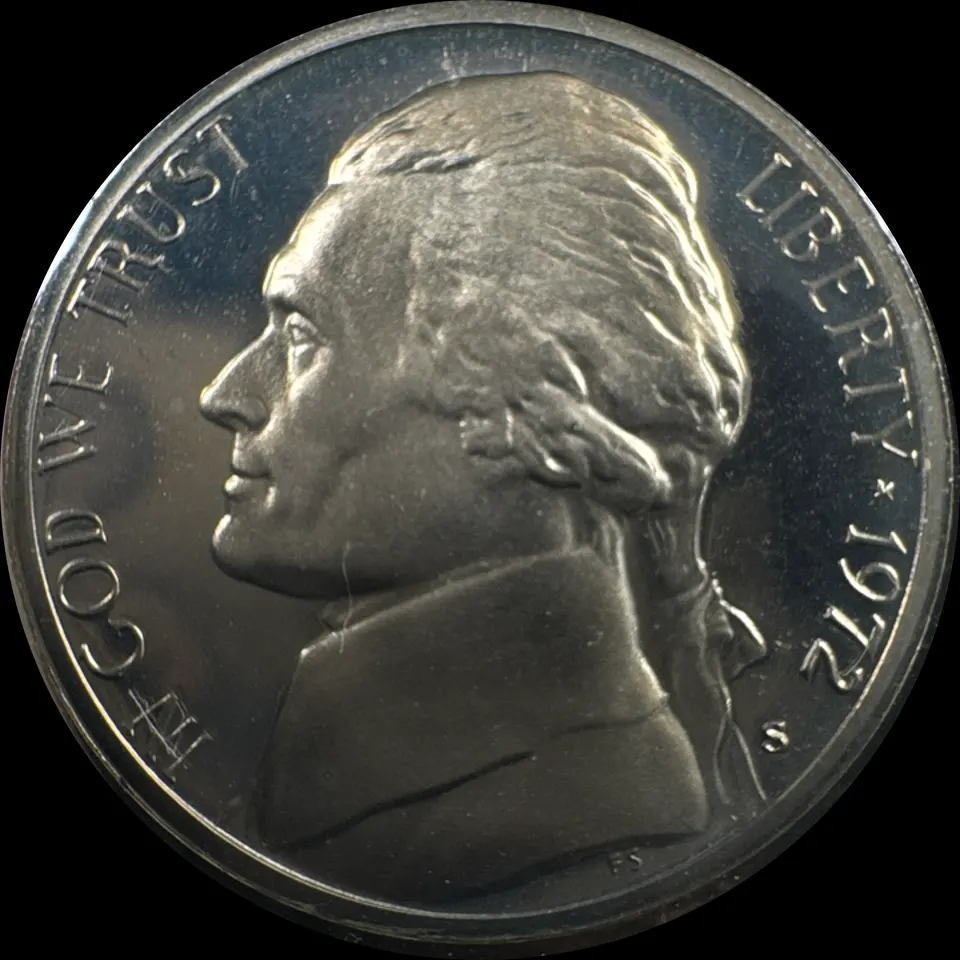 1972-S Jefferson Nickel Ungraded — front