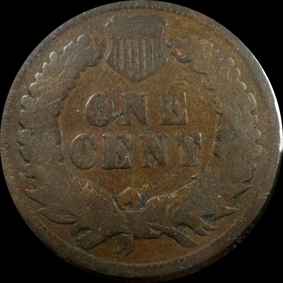 1890-P Indian Head Cent Ungraded — back