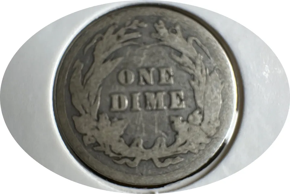 1913-P Barber Dime Ungraded — back