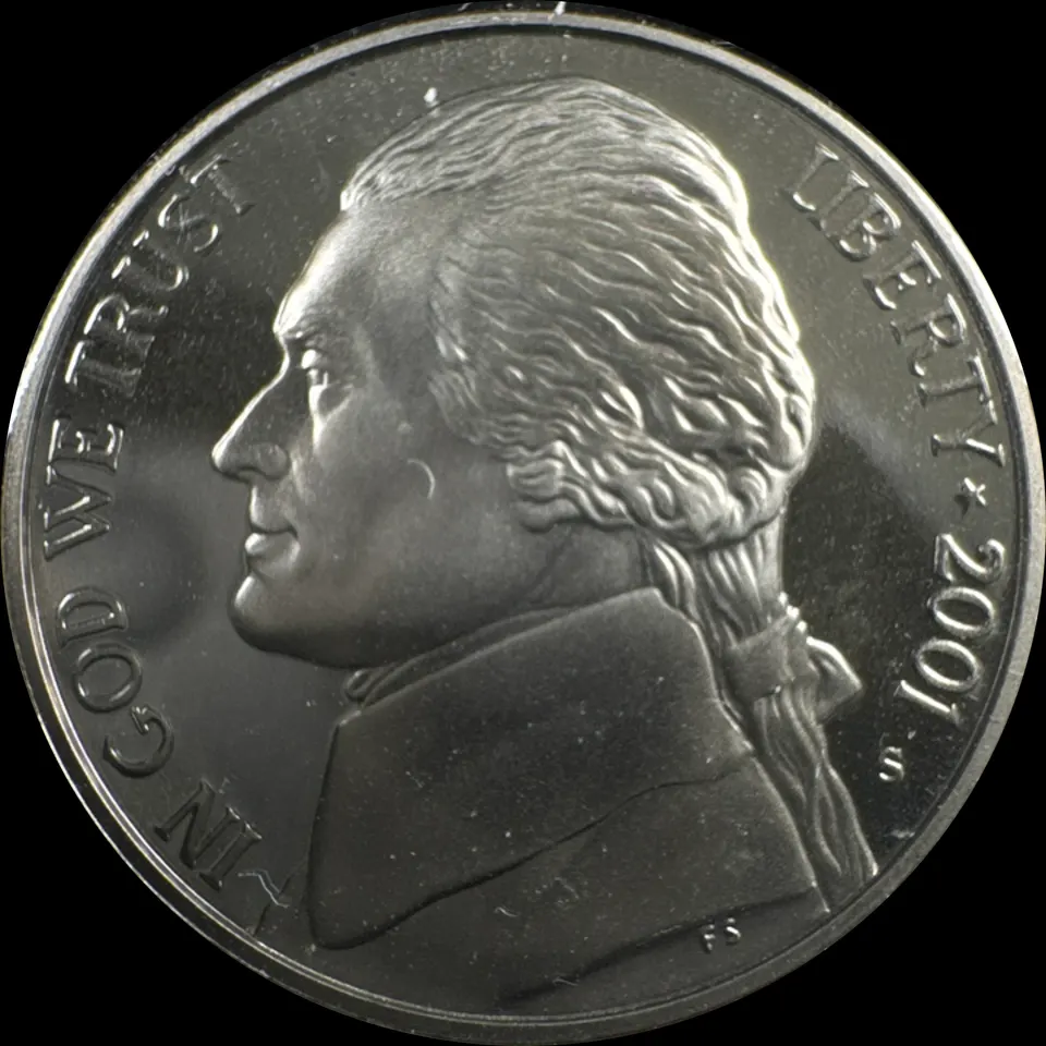 2001-S Jefferson Nickel Ungraded — front