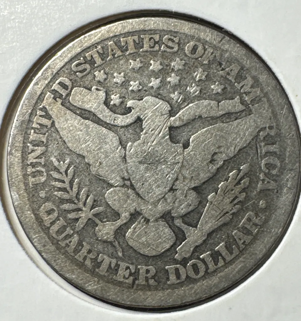 1896-P Barber Quarter Ungraded — back