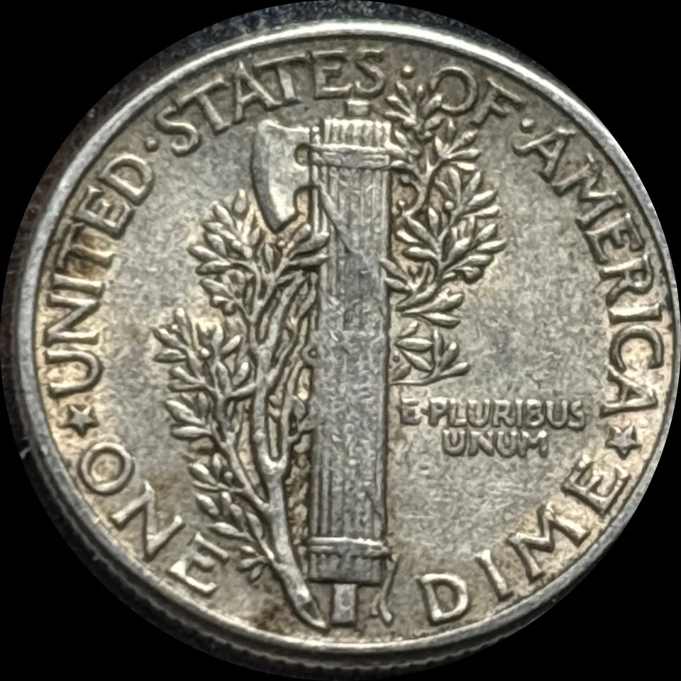 1945-P Mercury Dime Ungraded — back
