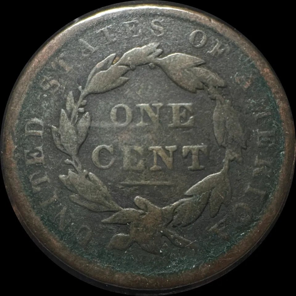 1837-P Coronet Head Large Cent Ungraded — back