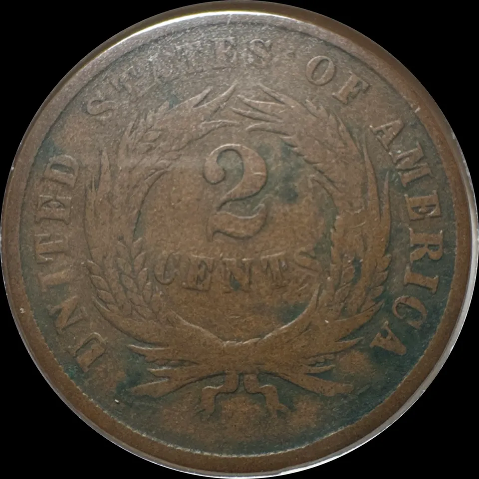 1865-P 2-Cent Piece Ungraded — back