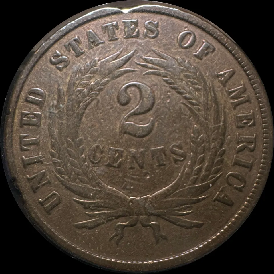 1869-P 2-Cent Piece Ungraded — back