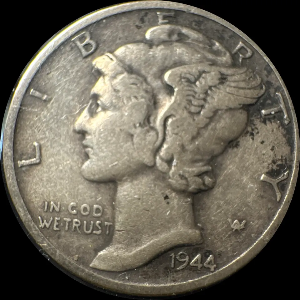 1944-S Mercury Dime Ungraded — front