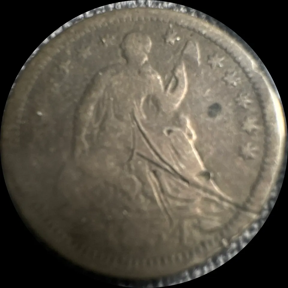 1854-P Seated Liberty Half Dime Ungraded — front