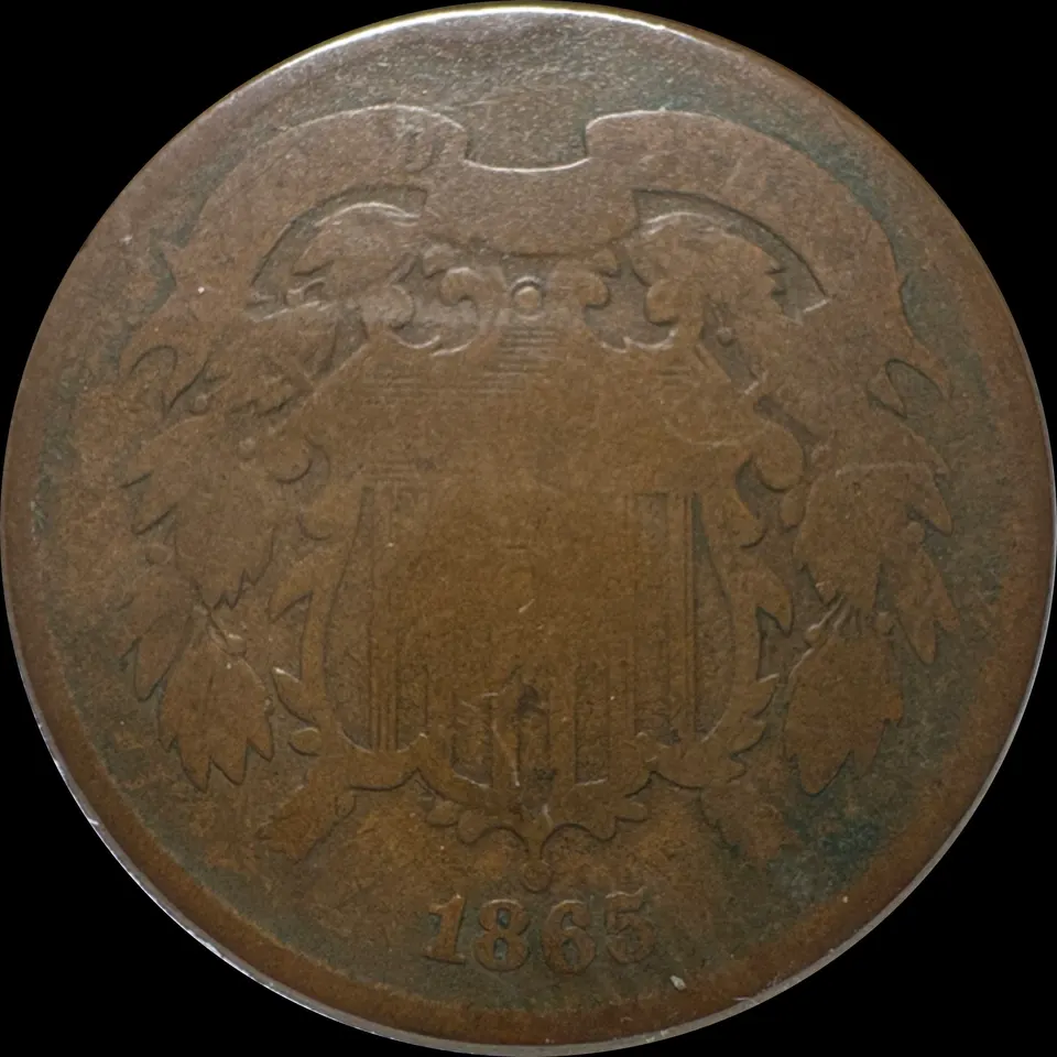 1865-P 2-Cent Piece Ungraded — front